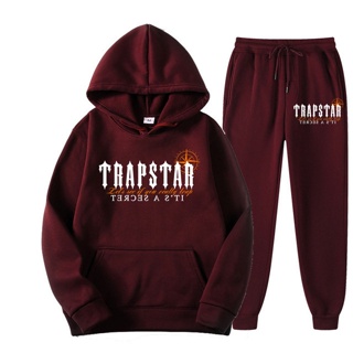 Venda A Quente Novo Estilo TRAPSTAR Estampa De Letras Homens Mulheres Capuz  De Velo Moletom + Calça De Conjunto 2 Peças