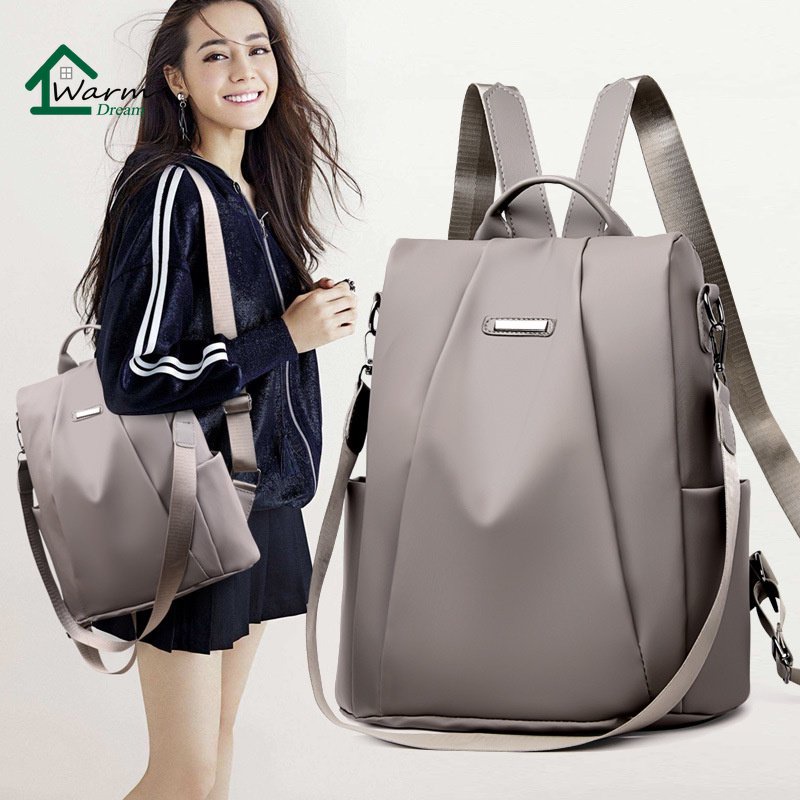 2023 Mochila Portátil Grande Feminina Impermeável Tecido Oxford Casual/De Viagem Combina Com Tudo