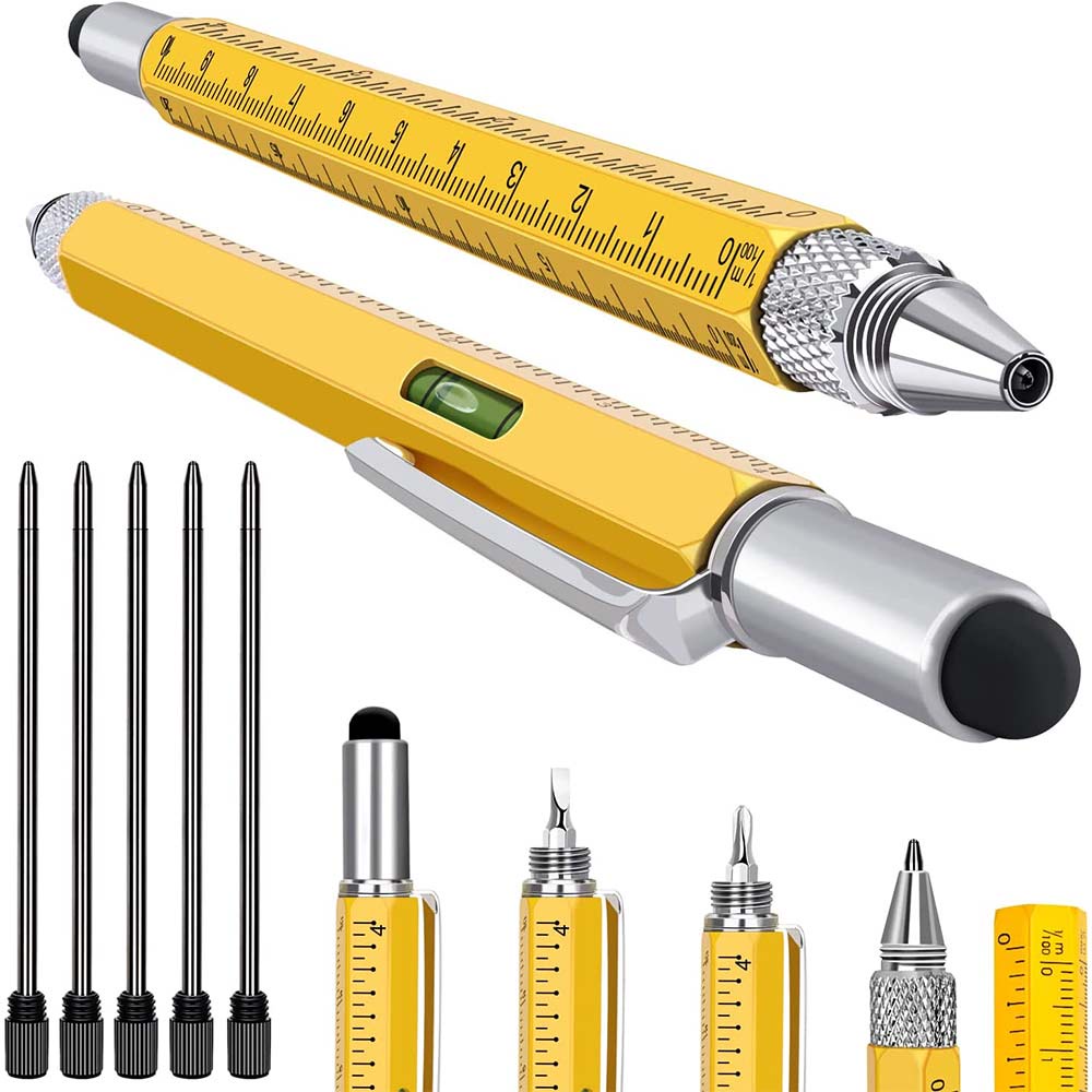 Multifunctional 6 in 1 Screwdriver Level Gauge Scale Pen Tool Pen 