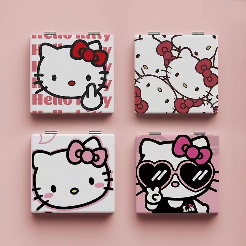 Kawaii sanrio feminino hello kitty espelho mesa banheiro maquiagem