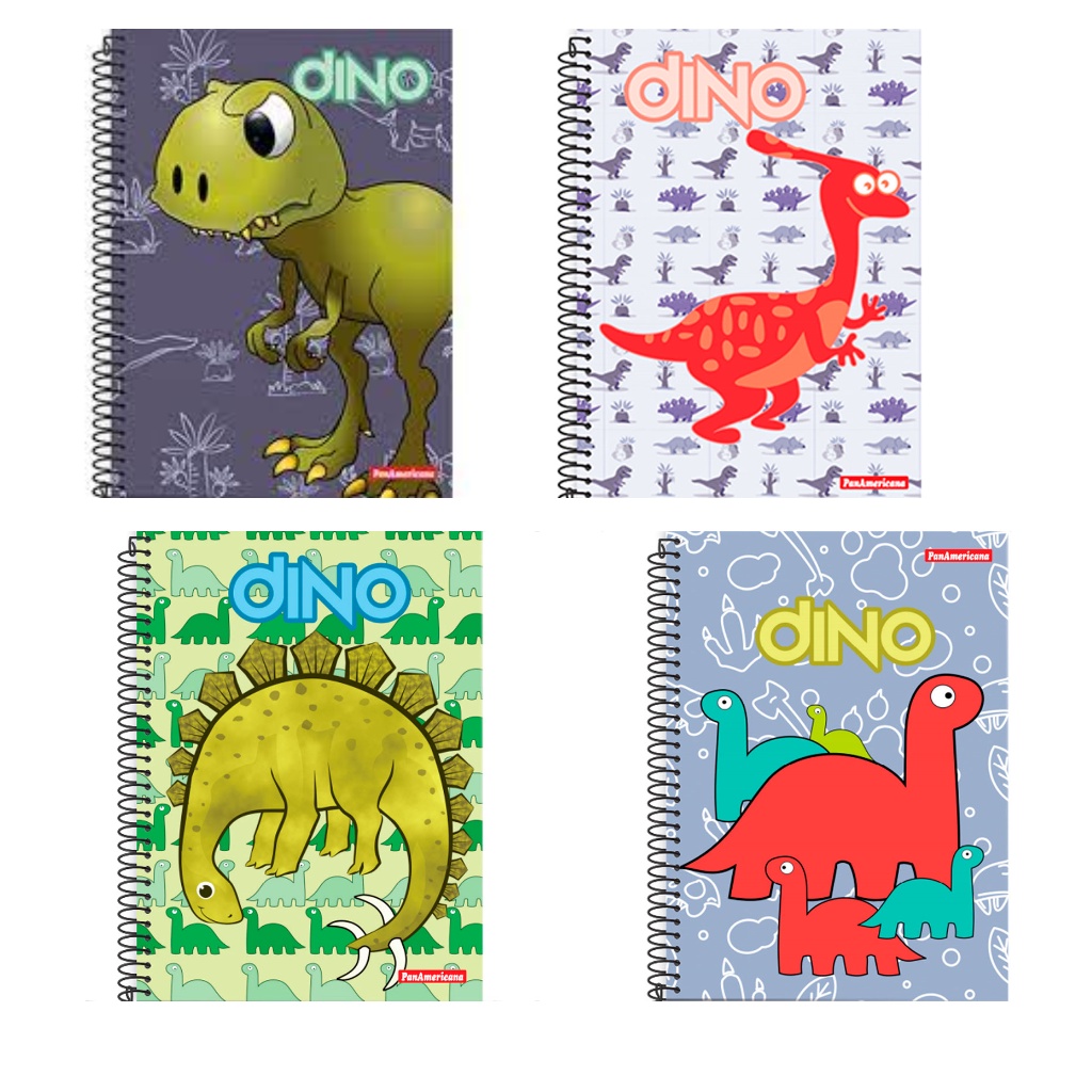 Caderno Escolar Infantil Kit C/4 Un 80 e 96 Folhas Espiral Capa Dura ...