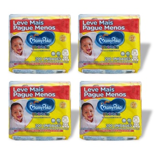 Kit 04 Lenço Umedecido MamyPoko Dia&Noite Toque Suave - 800 Unidades