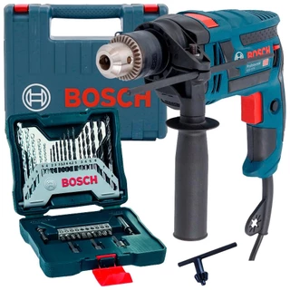Furadeira Industrial 1/2 POL 750W GSB 16RE BOSCH c/ Reversão e Maleta + Estojo X-line com 30 Peças