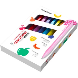Caneta Esferográfica Gel Perfumada NEWPEN c/ 10 Cores Fragrâncias