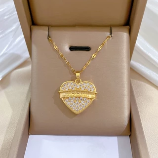 T Colar De Aço Titânio Love Light Banquete De Luxo Casamento Influenciador Feminino Cadeia Corrente Jóias Senhoras Acessórios