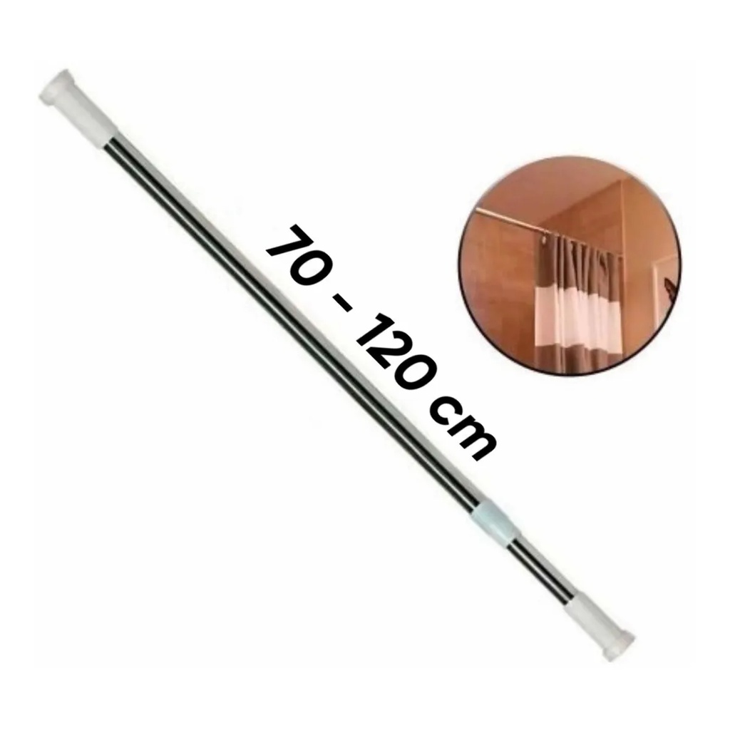 Varão Bastão Extensível Porta cortina Box Banheiro 70 A 120cm provador