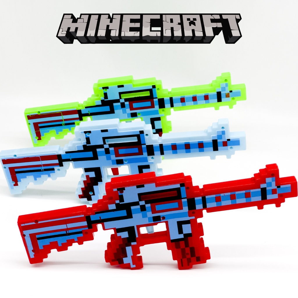 Kit Brinquedo Espadinha E Arminha Minecraft C/som E Luz na