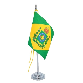 Bandeira De Mesa Brasil Império 1822/1889 15cm Alt. (mastro)