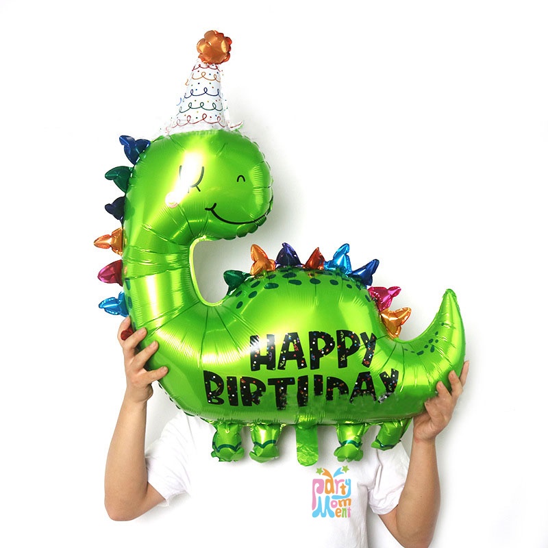 Compra online de Auto suporte dos desenhos animados gigante dinossauro  verde animal folha balão feliz aniversário dino mundo decorações