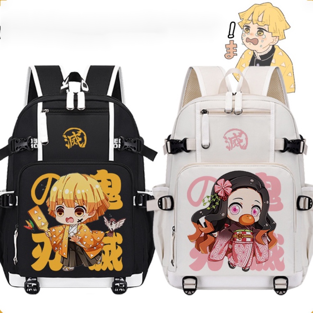 Mochila Anime Demon Slayer Kimetsu No Yaiba Cor Style 4 Desenho Do Tecido  Liso