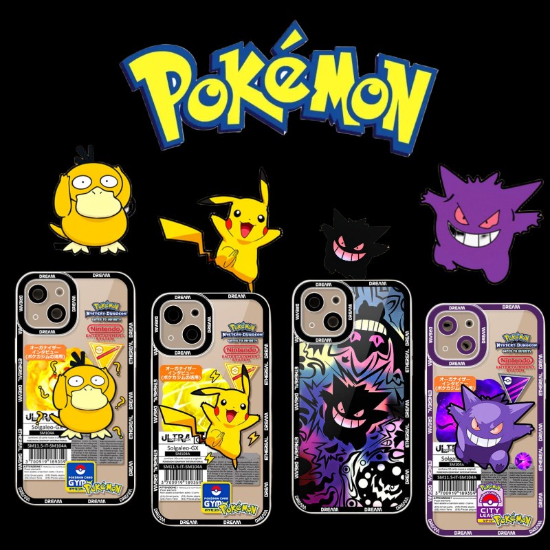 Japão Anime Pokemon Pikachu Roxo Gengar Psyduck Capa De Celular Para  Samsung Galaxy S22 S21 S20 Plus Ultra S21FE F E A12 A13 A03 A03S J7 Prime  Desenho Fofo Anti-Impacto Novo Design
