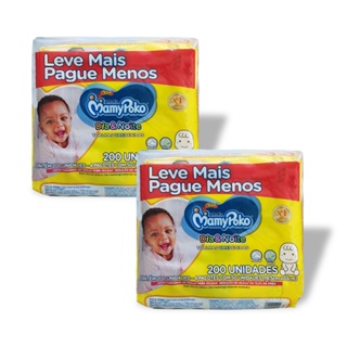 Kit 02 Lenço Umedecido MamyPoko Dia&Noite Toque Suave - 400 Unidades