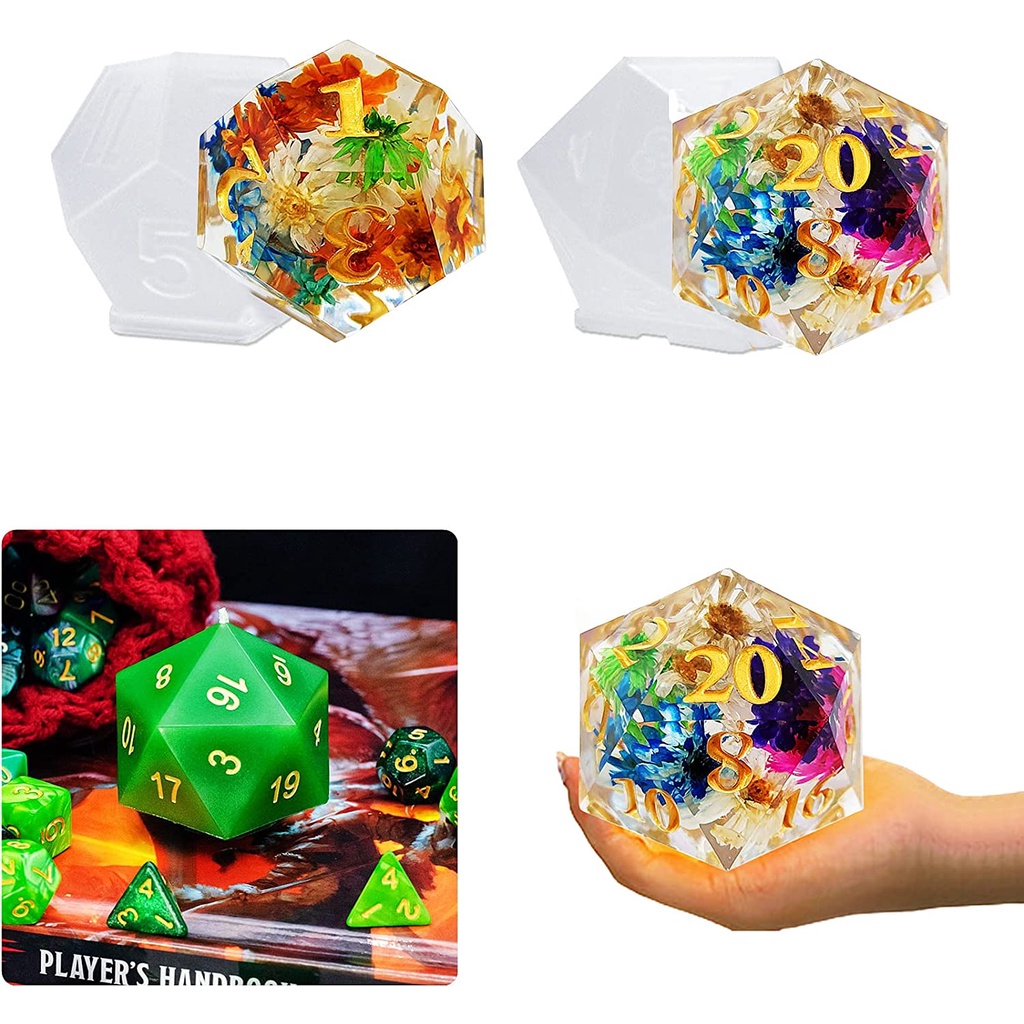 Resina Grandes Dados Formatos De Moldes , Jogo Poliedral Formato Quadrado/Triângulo/Digital Forma Molde De Silicone , Epóxi Luz Noturna Fazendo Para Artesanato Feito À Mão