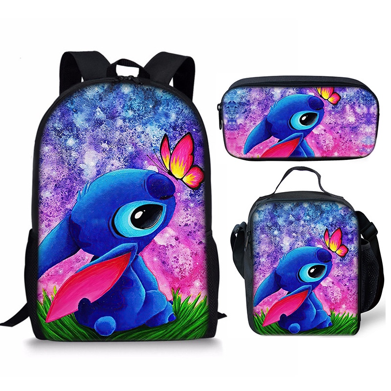 Mochila De Rodinhas Escolar Infantil Com Alça Disney Stitch