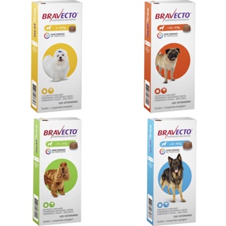 Combo Bravecto 1- 2a4,5k/ 1- 4,5a10k/ 1- 10a20k/ 1- 20a40k