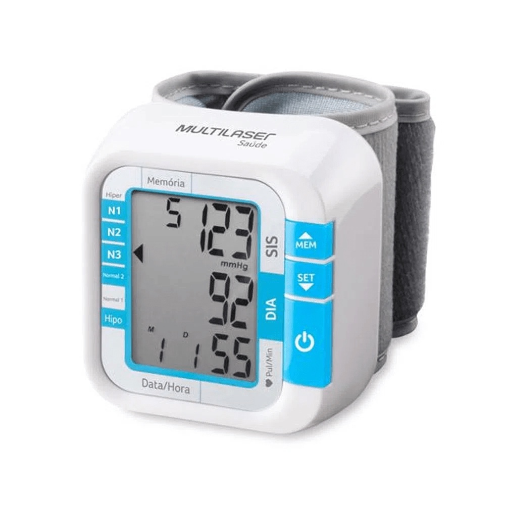 Aparelho de medir Pressão Arterial Digital De Pulso Multilaser Hc204 Branco