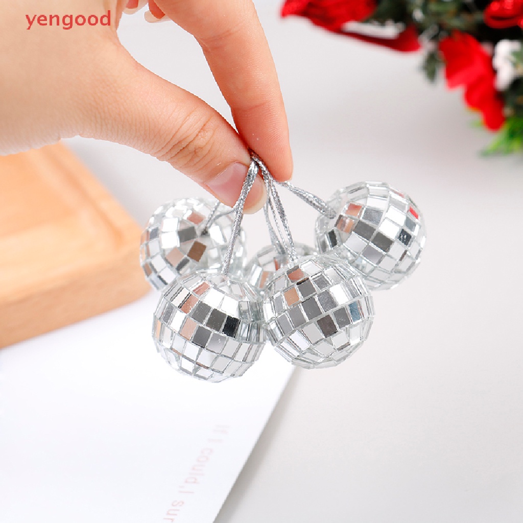 (YGD) Ornamentos De Bola De Natal 2-8cm Mini Discoteca Decoração Da Árvore