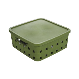 Caixa Com Tampa Fita 11 L-Verde Militar