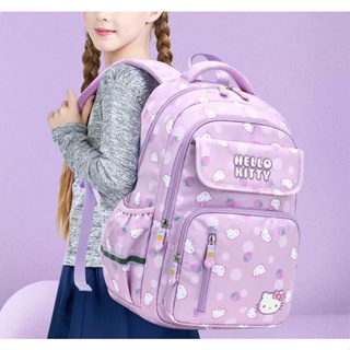 Hello Kitty Schoolbag Estudantes Do Ensino Fundamental Feminino Seiso Grau Meninas Nova Leve Proteção Infantil Reduzir Mochila Burden