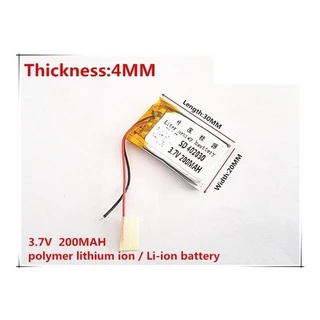 1 Unidade 402030 Com 2 Fios 3,7v 200mah 4mmx20mmx30mm -