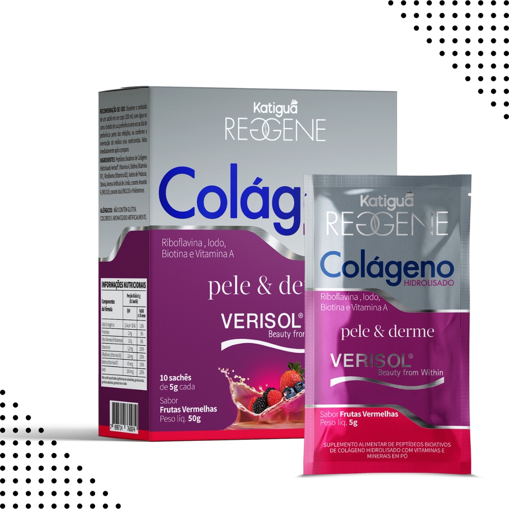 Colageno Verisol Pele e Derme 10 Sache Frut Vermelhas | Shopee Brasil