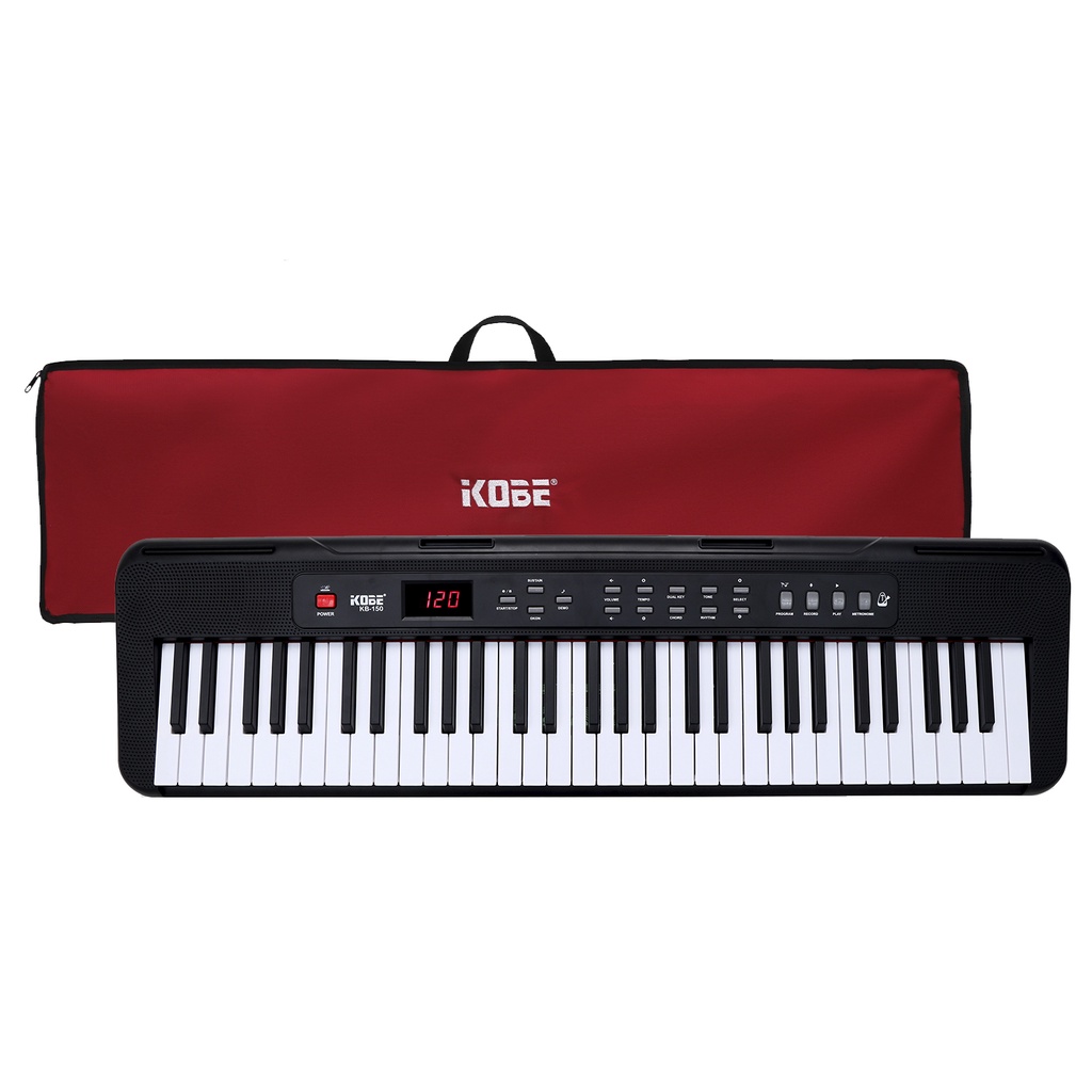 Kit Teclado Musical Kobe Kb Bk Preto Teclas Com Capa De Transporte Vermelha Shopee Brasil