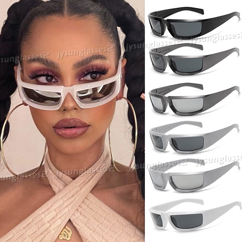 Y2K Óculos De Sol Eyewear Steampunk Esportivos Punk Proteção Estilo Futuro Da Moda