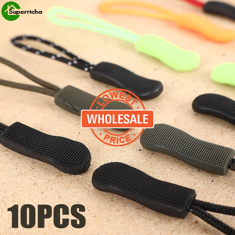 [Preço Por Atacado] 10pçs/Conjunto Sólido Cor Zíper Puxador Etiqueta De Corda Mochila Extremidade Substituição De Costura Artesanal Faça Você Mesmo Acessórios