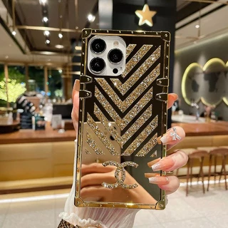 Samsung Galaxy S24 S23 S22 + S21 S20 FE S10E Nota 20 Ultra 10 Pro S10 Lite S9 S8 Plus 4G 5G Bling Dourado Brilhante Capa Dura HP TPU Para Telefone