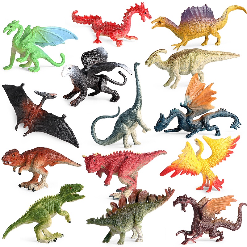 Conjunto de figuras de brinquedo de dinossauro, imitação de pequeno  zoológico, tiranossauro rex asas de dragão, canguru longo, modelo de  ornamentos de plástico - AliExpress