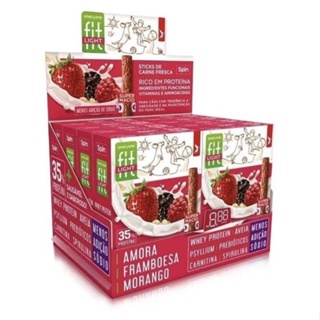 Combo Spin Fit Light Amora, Framboesa e Morango 50 gr, caixa com 8 unidades