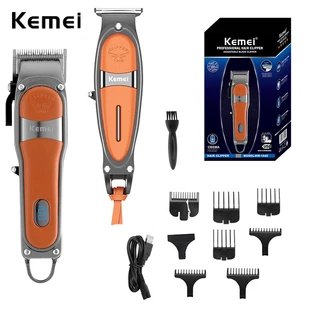 Aparador De Cabelo Kemei Professional Fade Combo Zero Gapped Wireless Edge Barbearia Elétrico 2 Máquinas De Corte