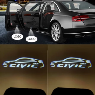 1/2 Pçs Para Honda Civic Accord Odyssey Jazz CRV Piloto Decoração Do Carro Sem Fio LED Luz Da Porta Projetor De Boas-Vindas