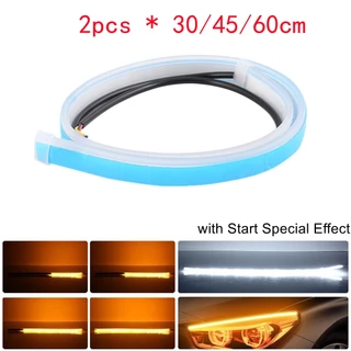 2x Fita LED Sequencial Para Carros Com Indicador De Efeito Especial De Iniciação Luzes De Volta DRL Diurna 30/45/60cm Acessórios Automóveis