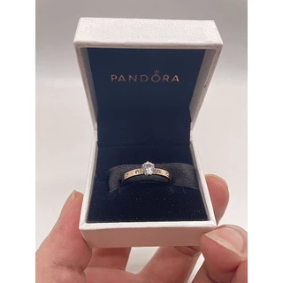 pandor_a Anel De Prata Inspirado Em Aço Titânio 14K Rose Gold Promise Ring Jóias F1206