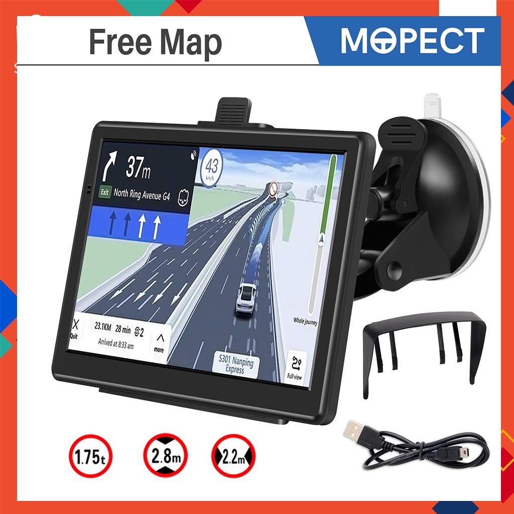 GPS Automotivo 7 Polegada Navegador GPS Para Carro Ou Caminhão Portátil 128G RAM + 8G ROM Último Mapa Livre