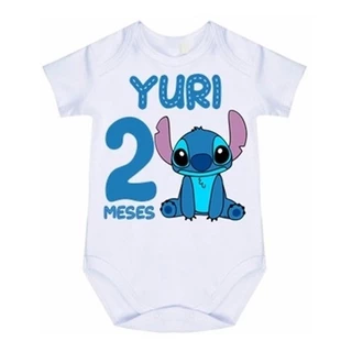 Body Personalizado Mêsversário Stitch E Chaves