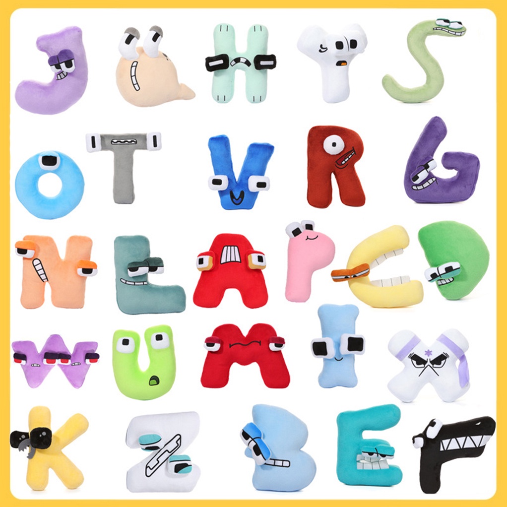 Alphabet e Lore Plush Toy para crianças, carta dos desenhos