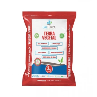 Terra Vegetal com Húmus de Minhoca - 3kg - Calterra