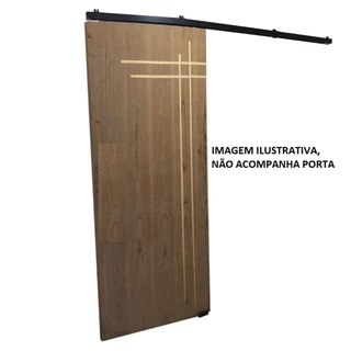 Kit p/ Porta Correr Trilho Alumínio 35x35 1,60m Preto - RDA-2