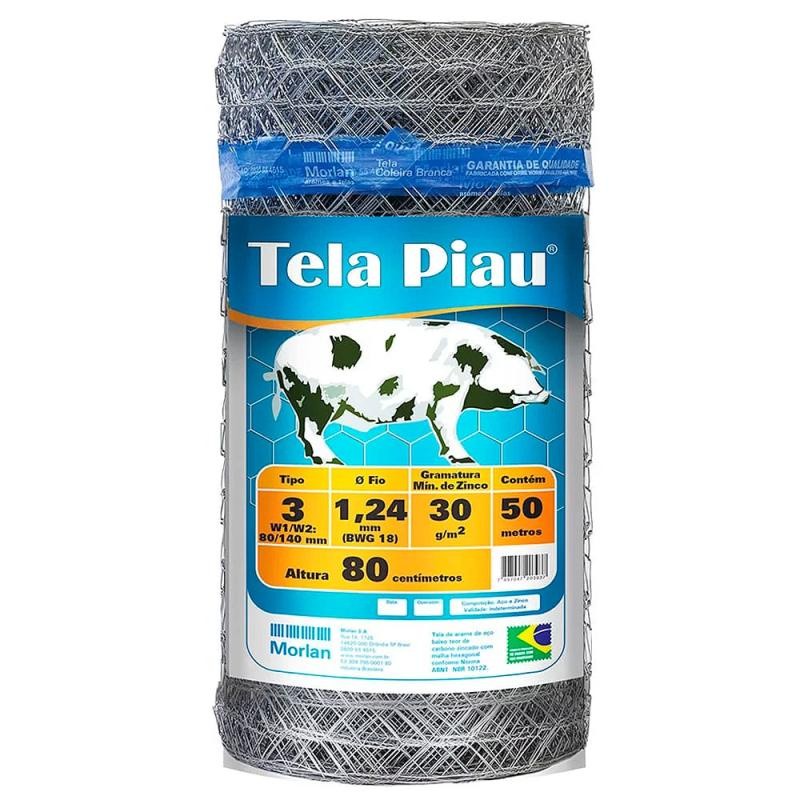 Tela Mangueirão 3 Pol Fio 18 X 0,80 X 50 Metros 0000393 MORLAN