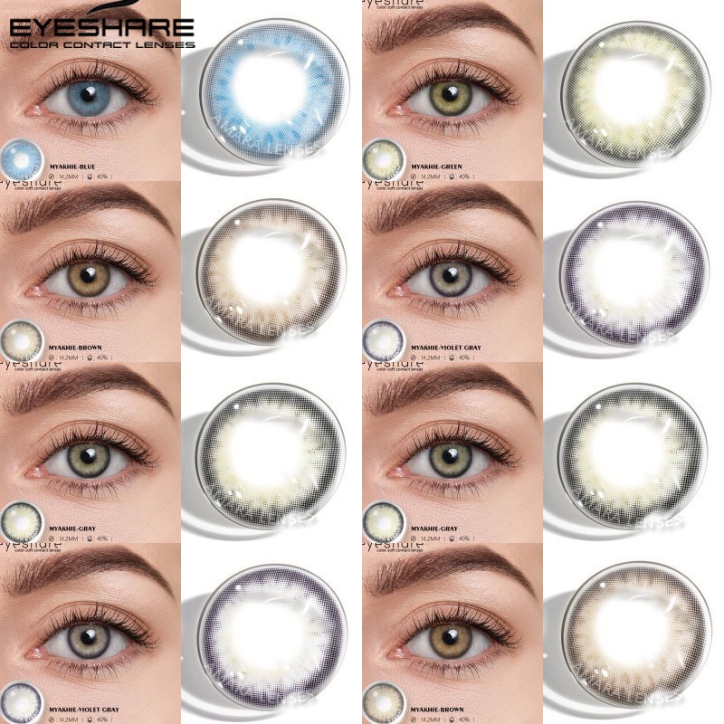 Lentes De Contato Para Olhos 2pcs/Par Coloridas Os Cosméticas Maquiagem De Beleza Anual