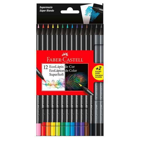 Lapis de cor Supersoft Faber castell 12 cores