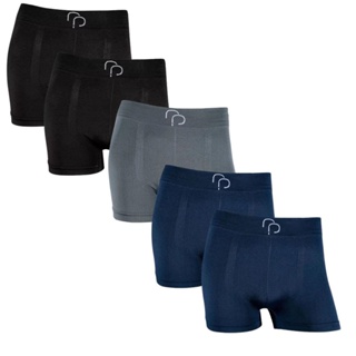 Kit 5 Cuecas Boxer Masculina Microfibra Adulto Sem Costura Lisa em Oferta na Shopee