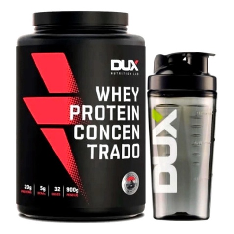 Whey Protein Concentrado 900g Cappuccino + Coqueteleira Dux Nutrition