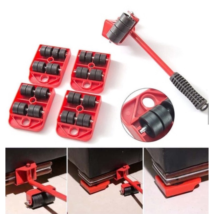Aparelho Movedor Kit 5 Movedor Rodinhas Para Mudança De Móveis Grandes