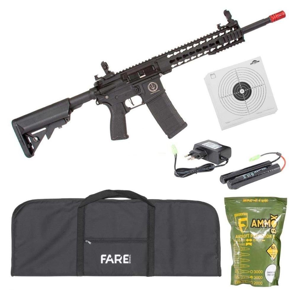 Rifle de Airsoft AEG M4 AR15 Neptune 10" Capa + BB's + Alvos | Shopee ...