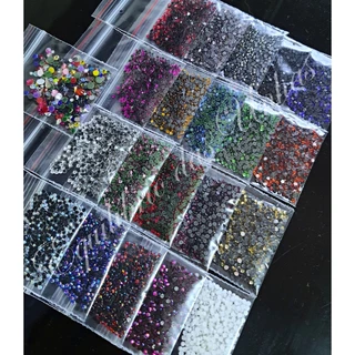 kit Strass, 20 pacotinhos Strass 1,8mm e 2mm (10.000mil pedras aprox) pedrarias para unhas + BRINDE, joias de unha, deco
