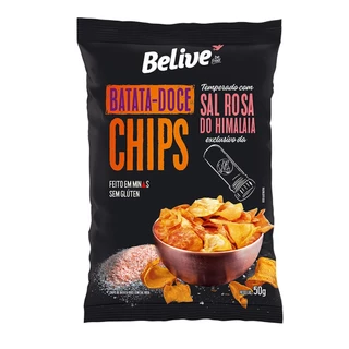 Chips de Batata Doce com Sal Rosa do Himalaia 50g - Belive
