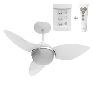 VENTILADOR TETO ALISEU SMART BRANCO CONTROLE REMOTO E PAREDE